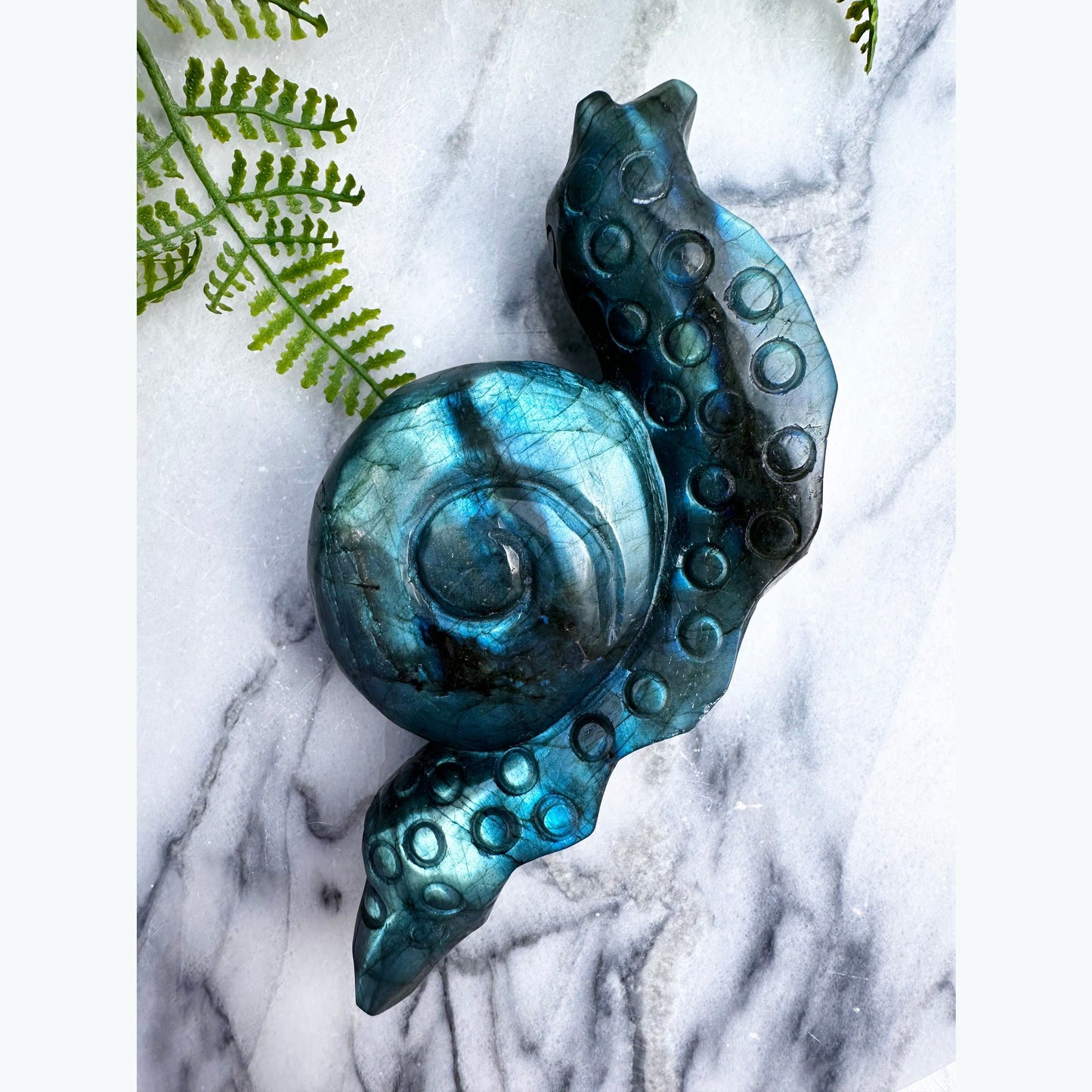 Labradorite Snail Carving