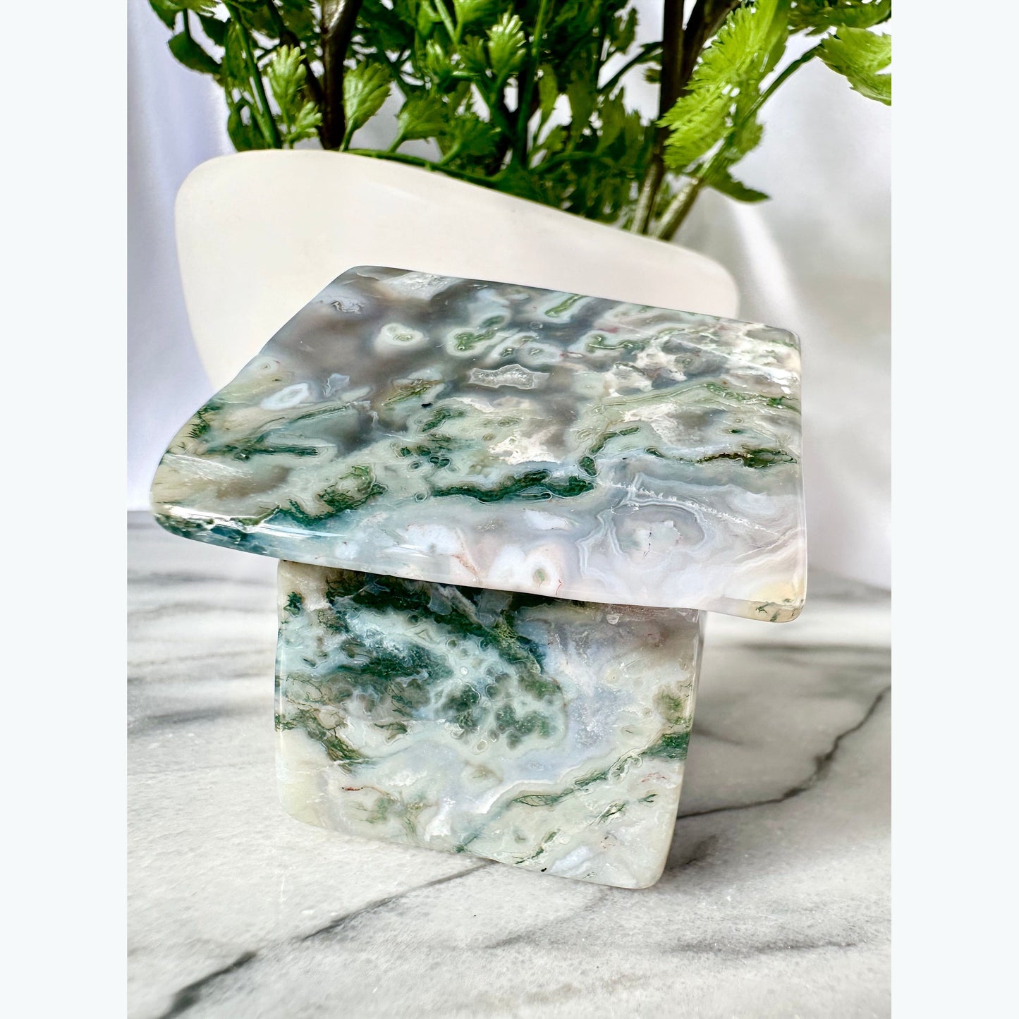 Moss Agate Crystal Cottage No.1