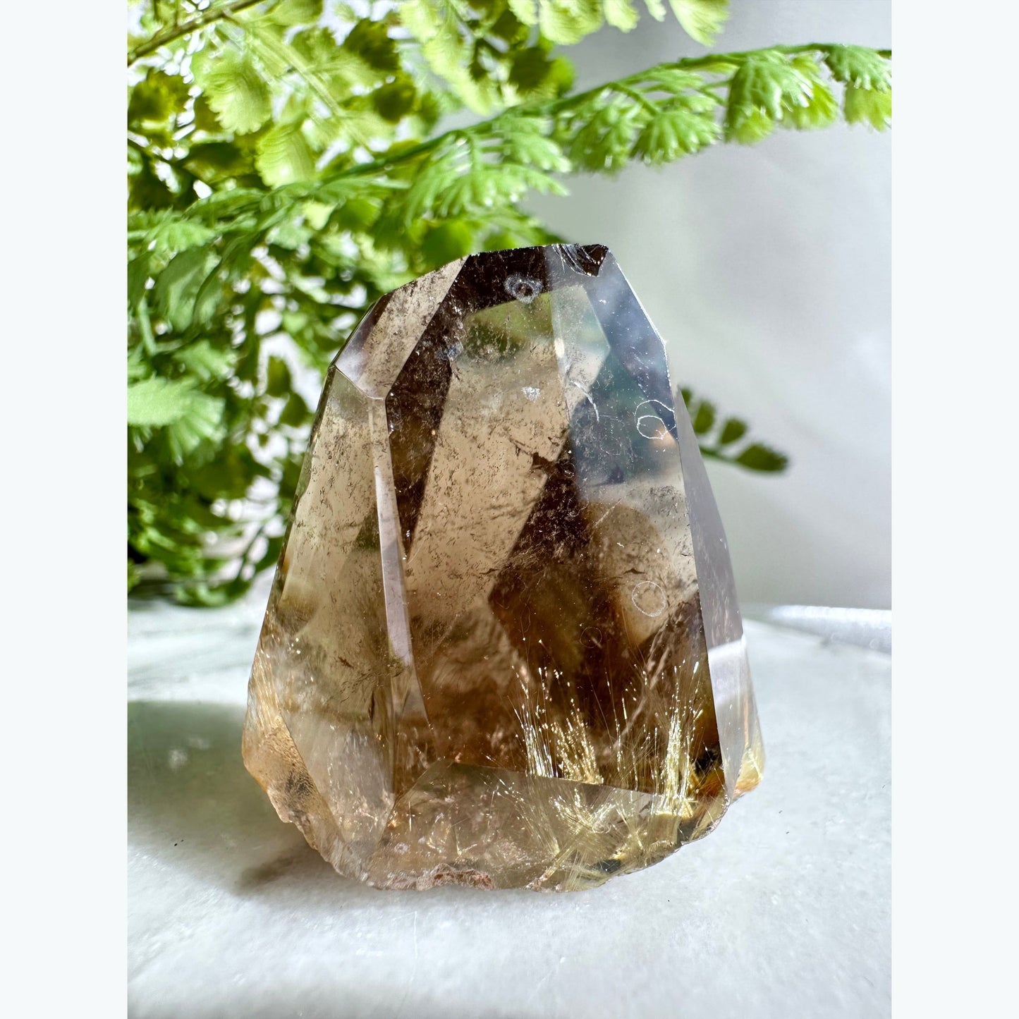 Smoky Quartz Crystal with Rutile Inclusions