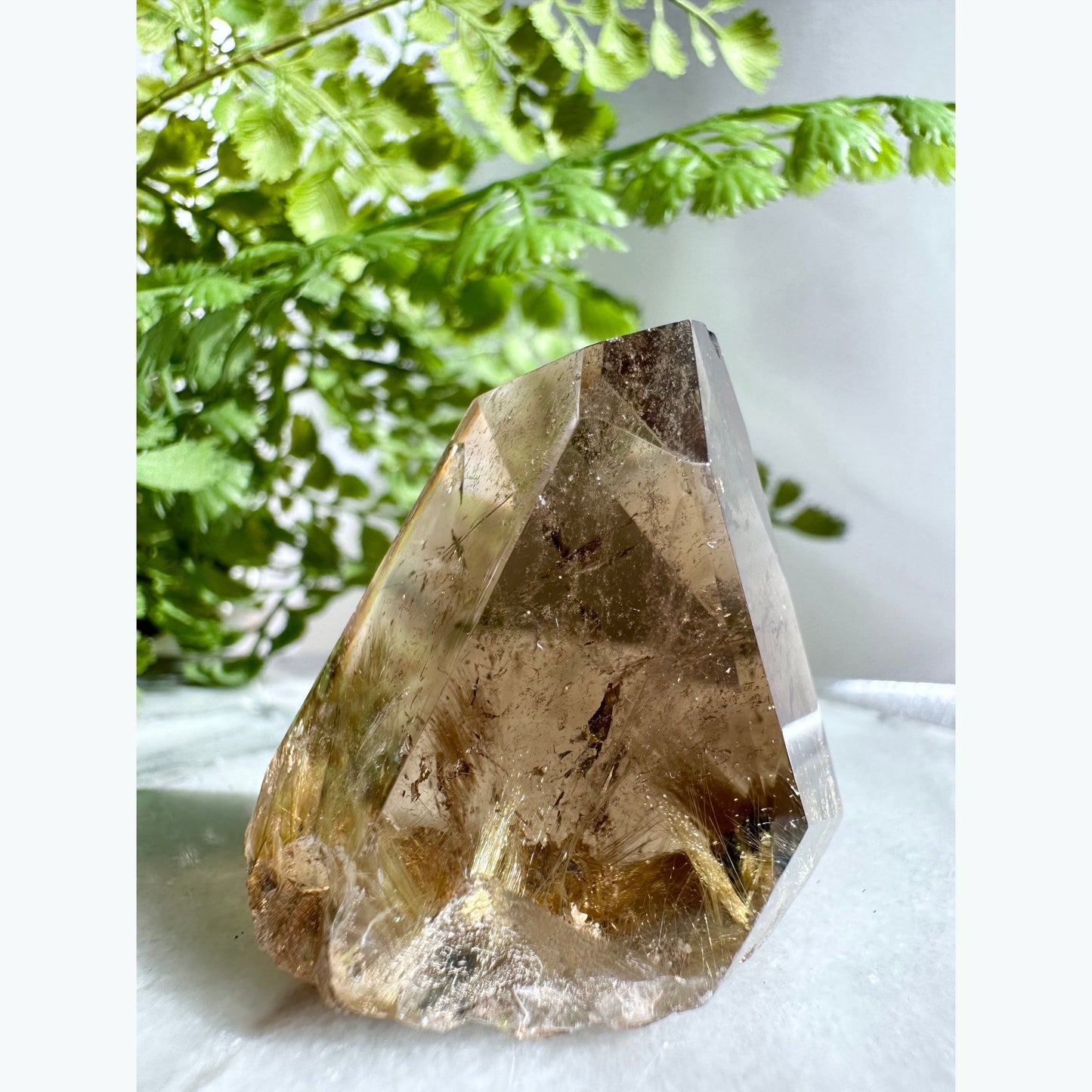 Smoky Quartz Crystal with Rutile Inclusions