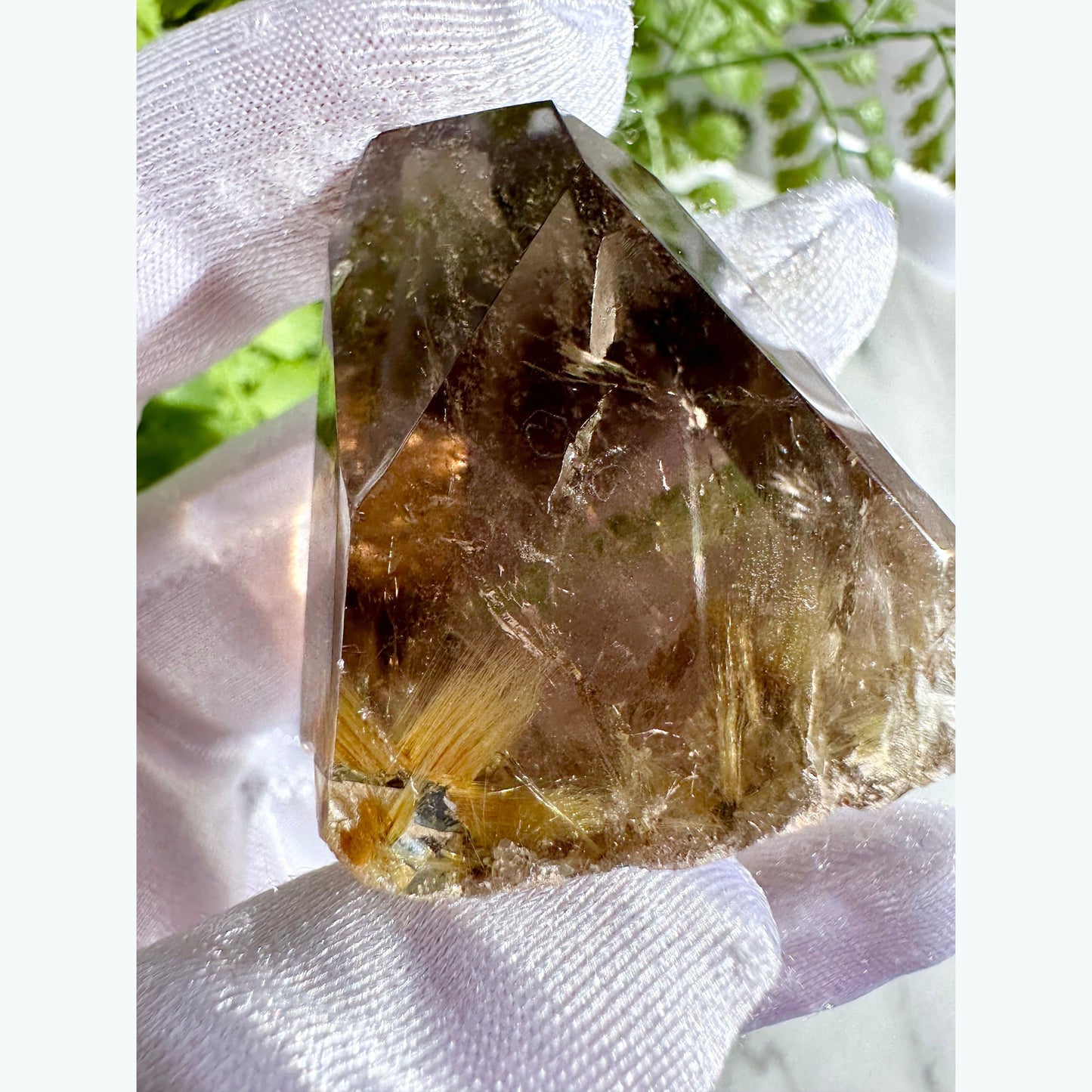 Smoky Quartz Crystal with Rutile Inclusions