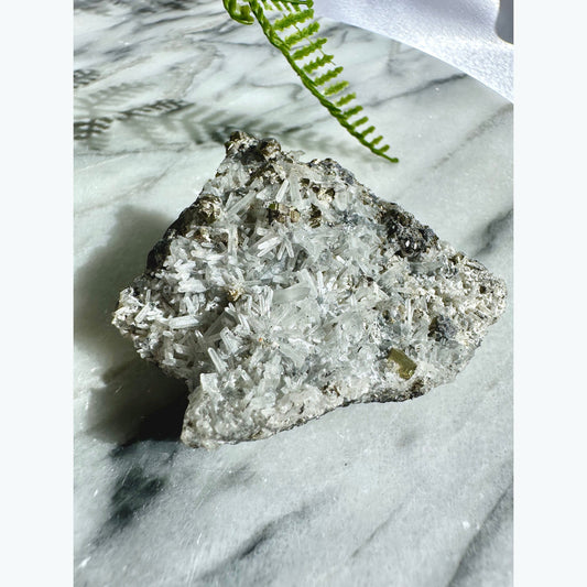 Pyrite and Galena on Needle Quartz