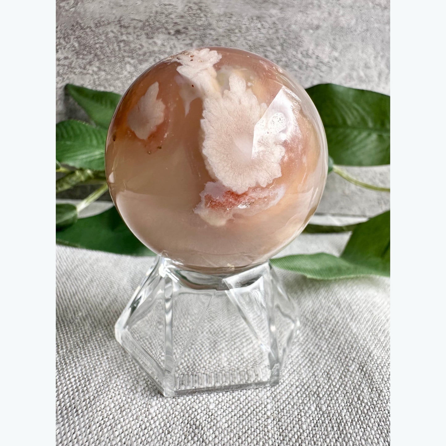 Small Flower Agate Sphere