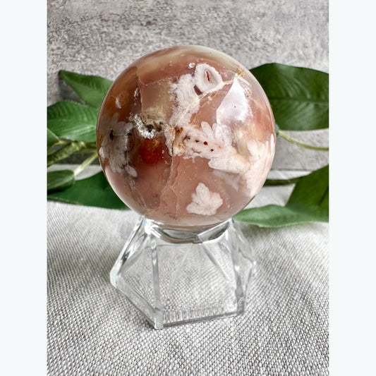 Small Flower Agate Sphere