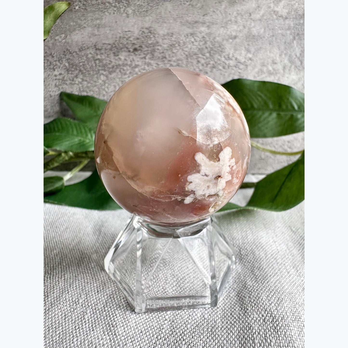 Small Flower Agate Sphere