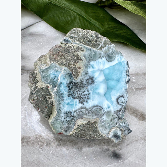 Half-Polished Larimar Stone