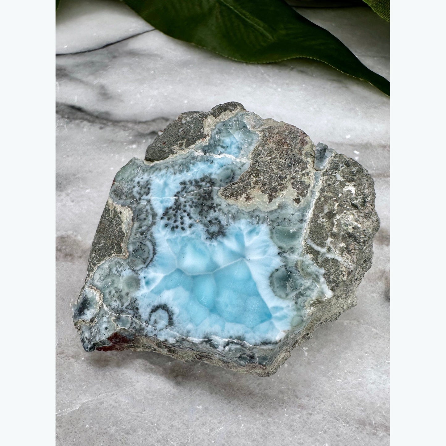 Half-Polished Larimar Stone