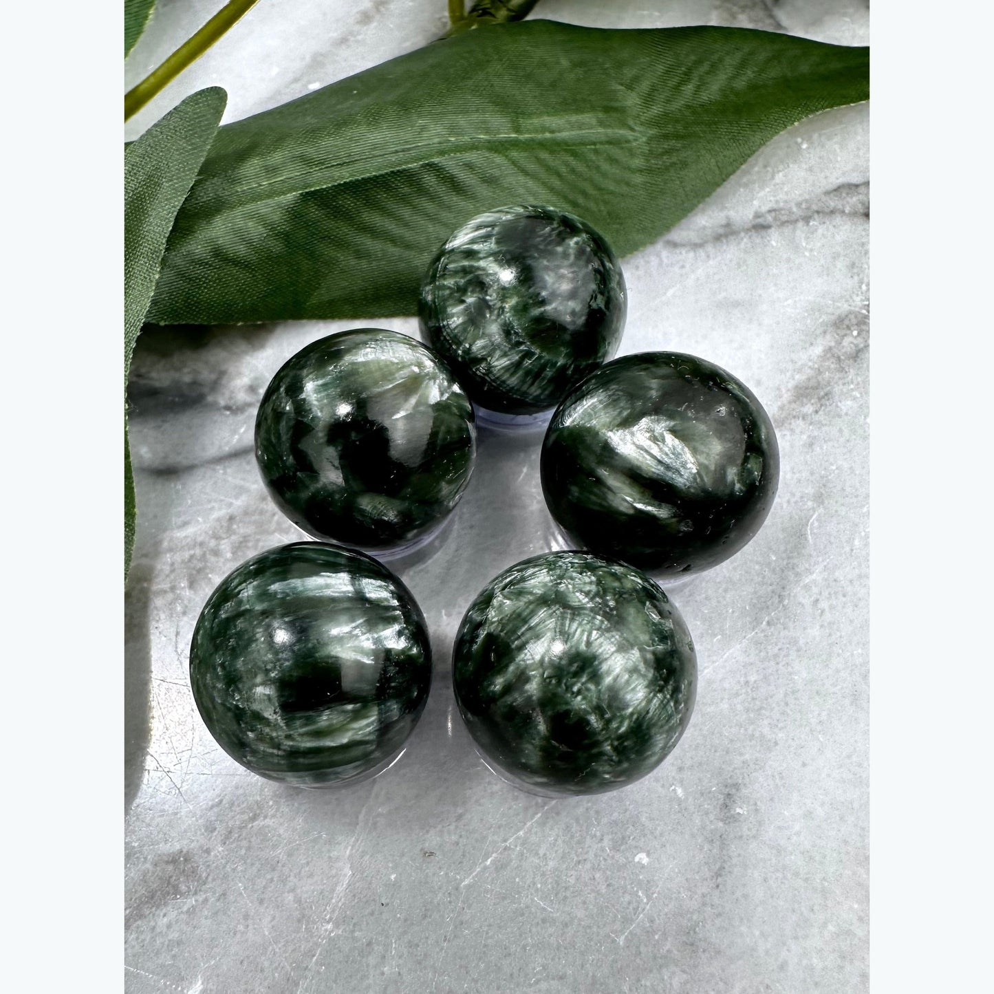 Mini Seraphinite Crystal Sphere