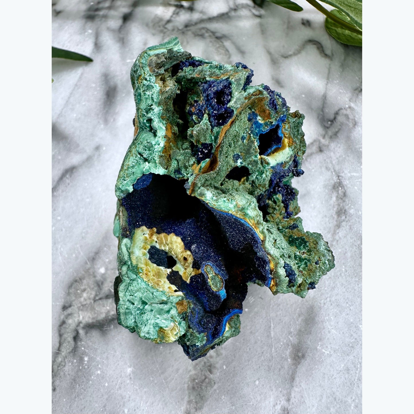 Raw Azurite and Malachite Specimen