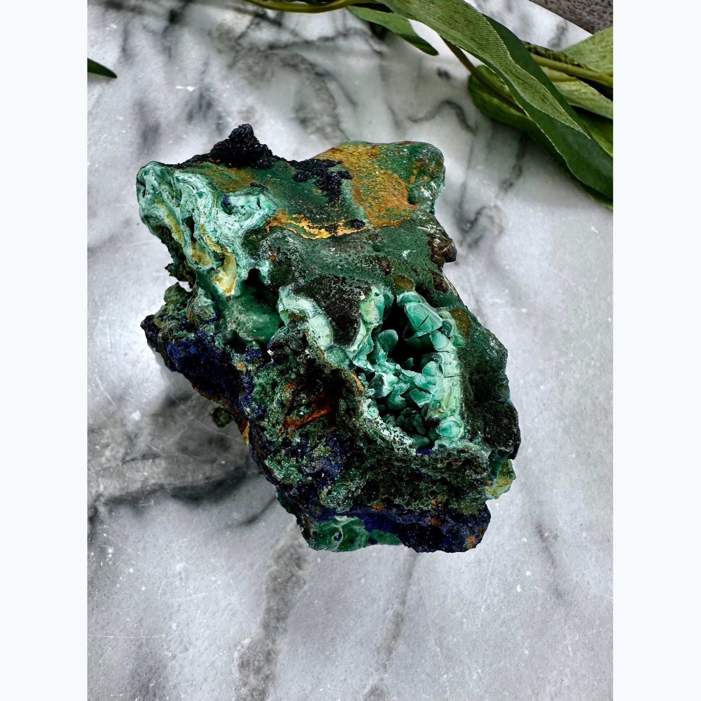 Raw Azurite and Malachite Specimen