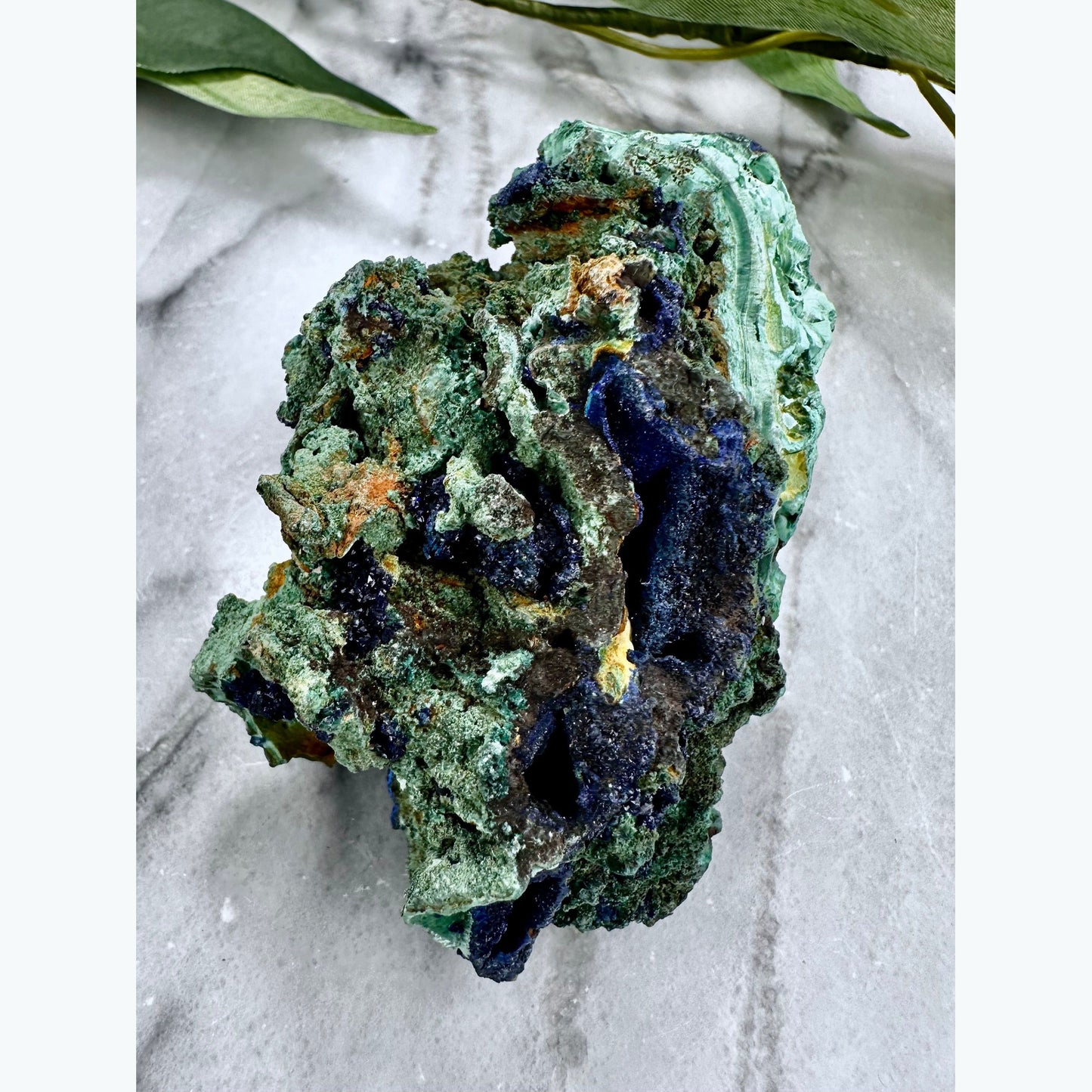 Raw Azurite and Malachite Specimen