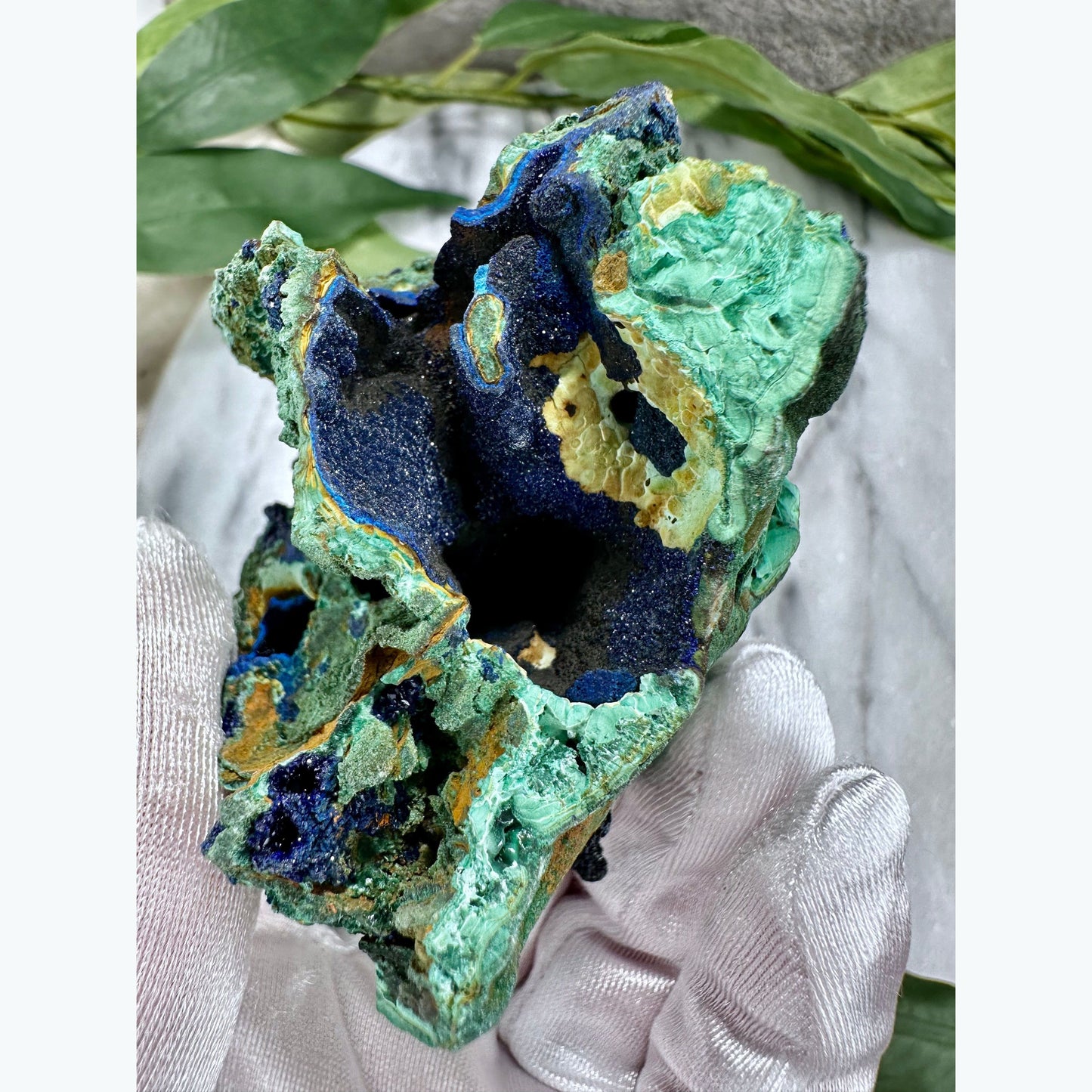 Raw Azurite and Malachite Specimen