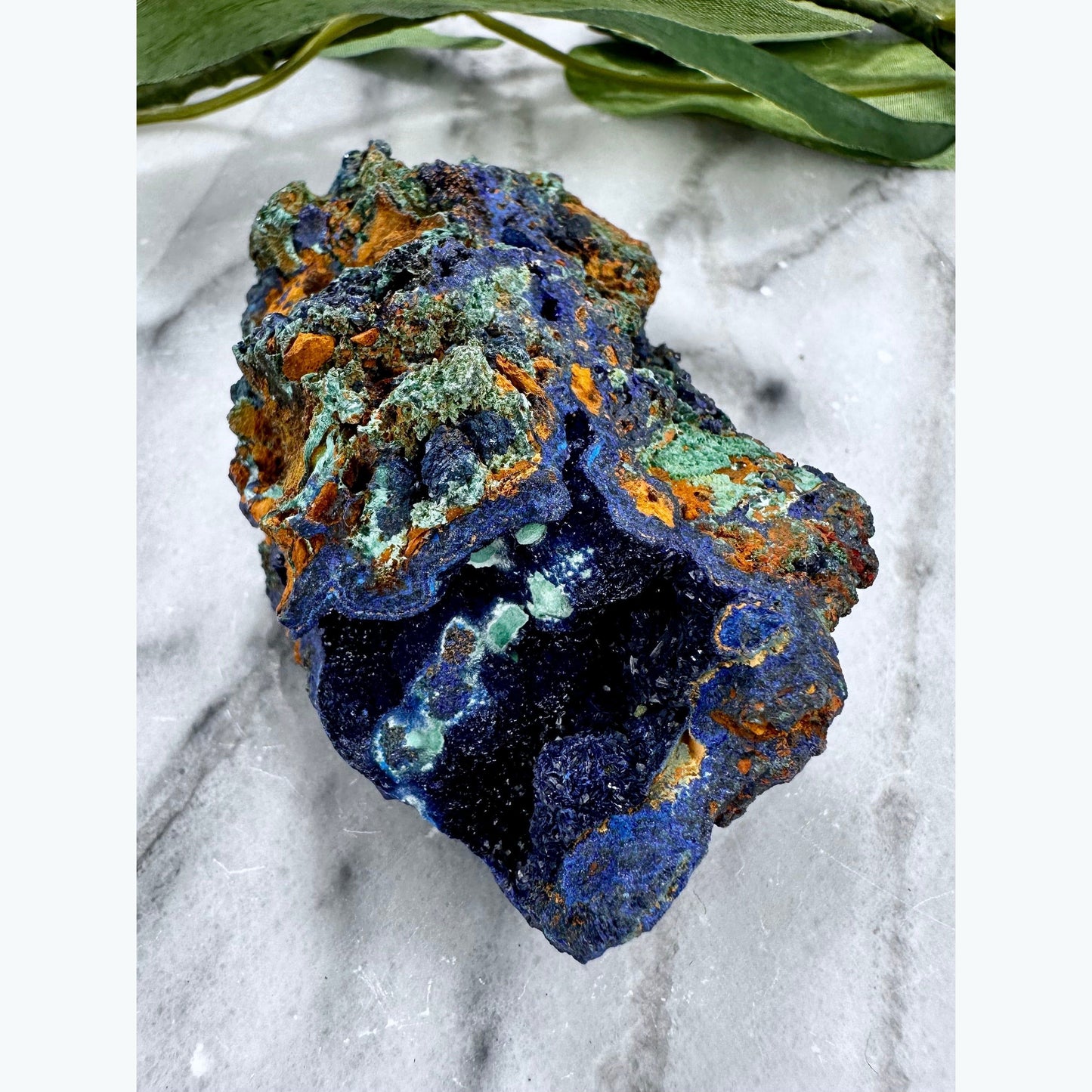 Raw Azurite and Malachite Specimen