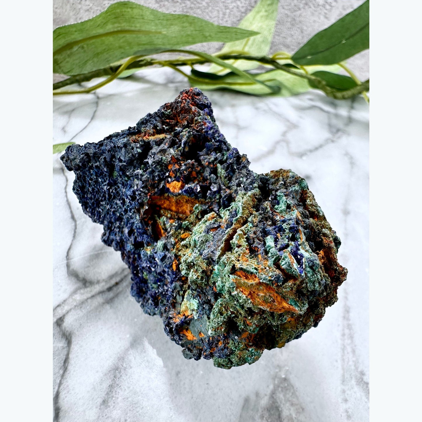 Raw Azurite and Malachite Specimen