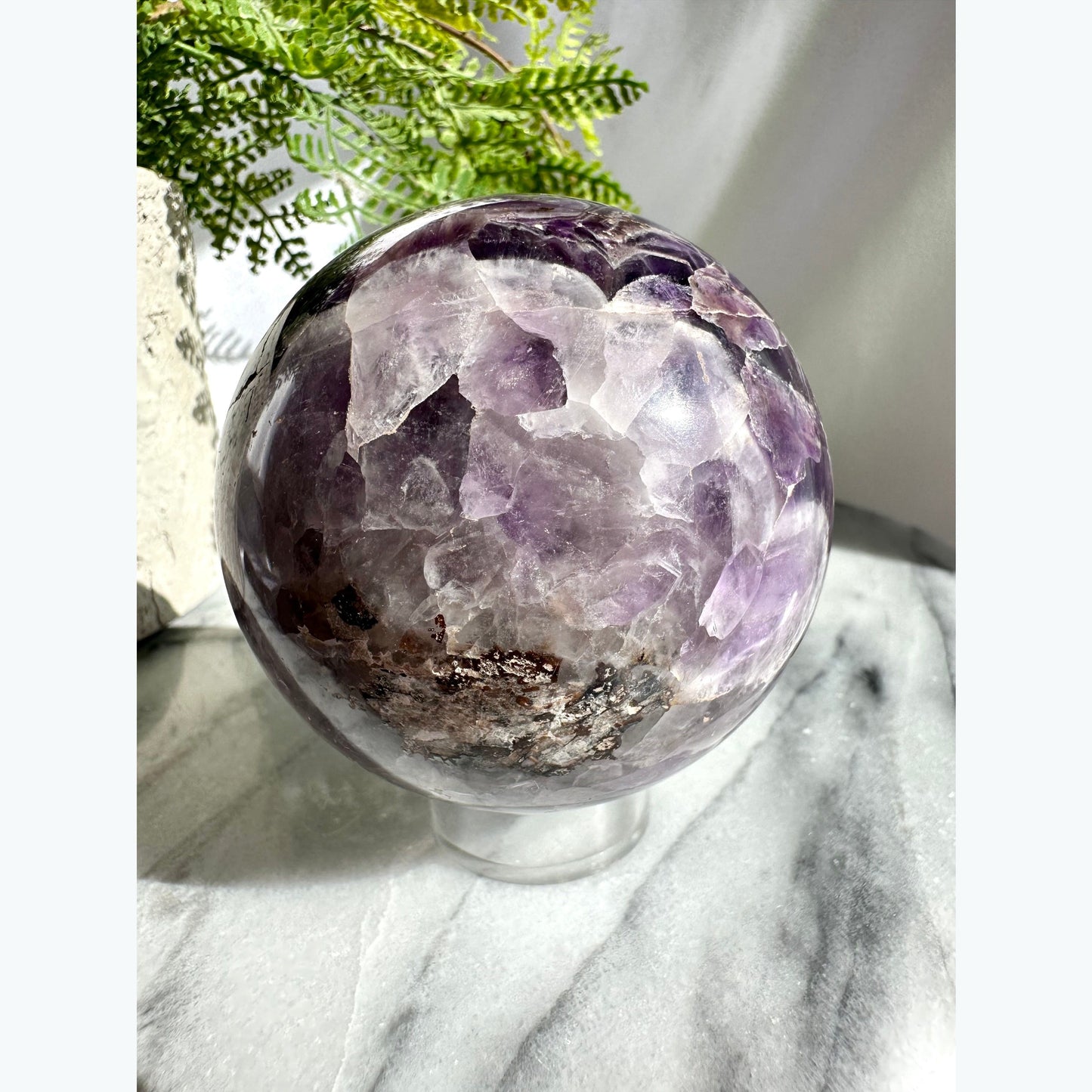 Large Chevron Amethyst Crystal Sphere